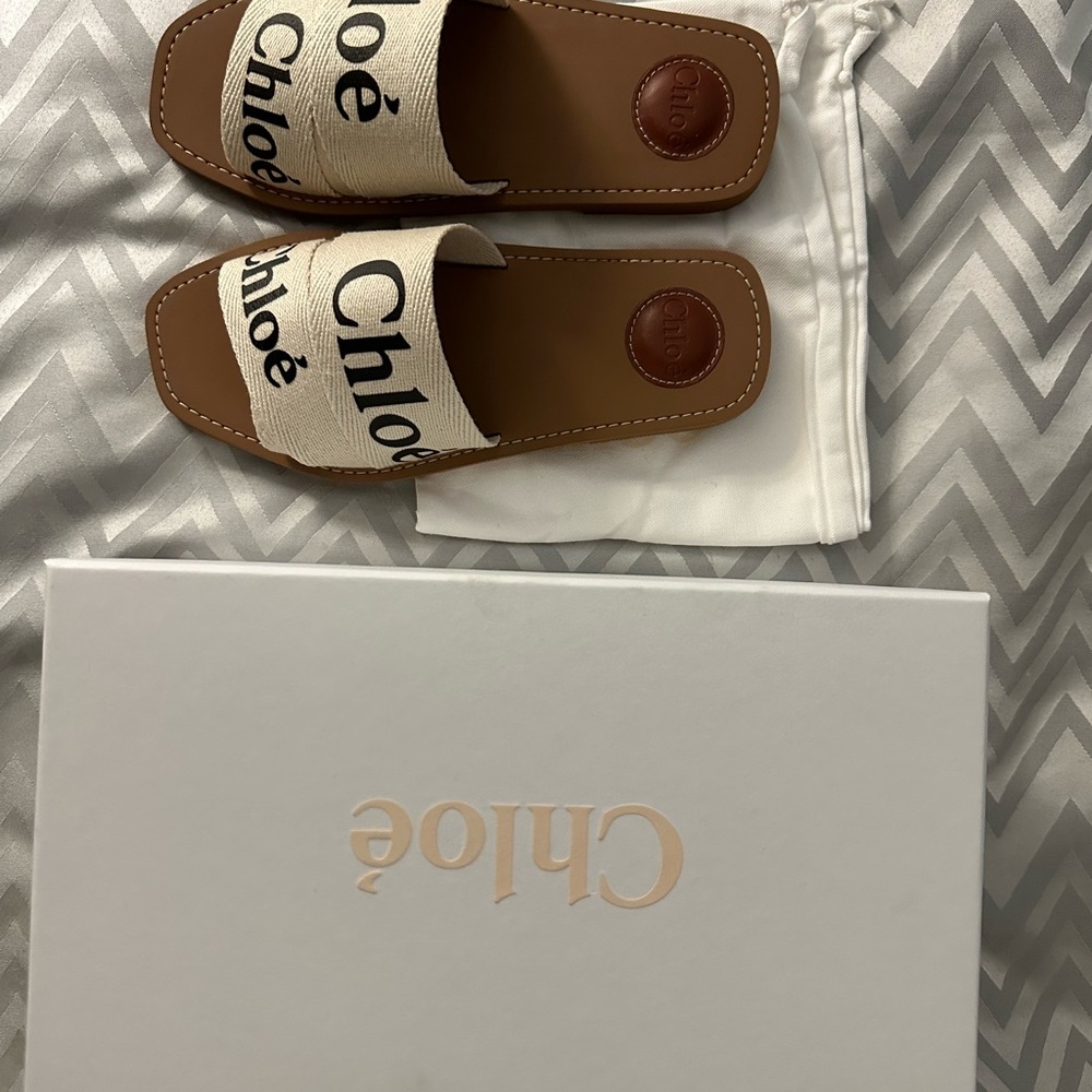 Authentic Chloé Beige and Brown Sandals